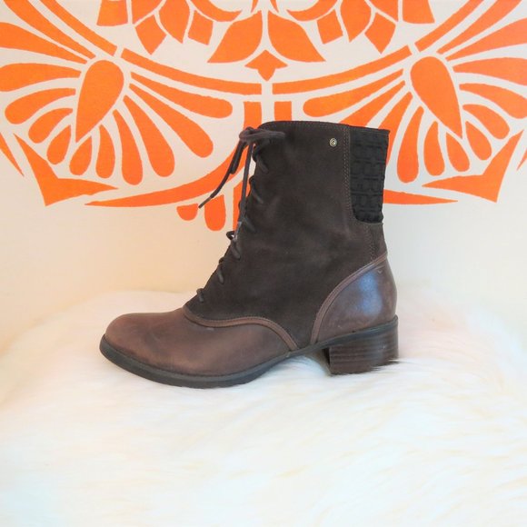 Rockport Shoes - Rockport Brown Leather Suede Lace Up Boots 6.5
